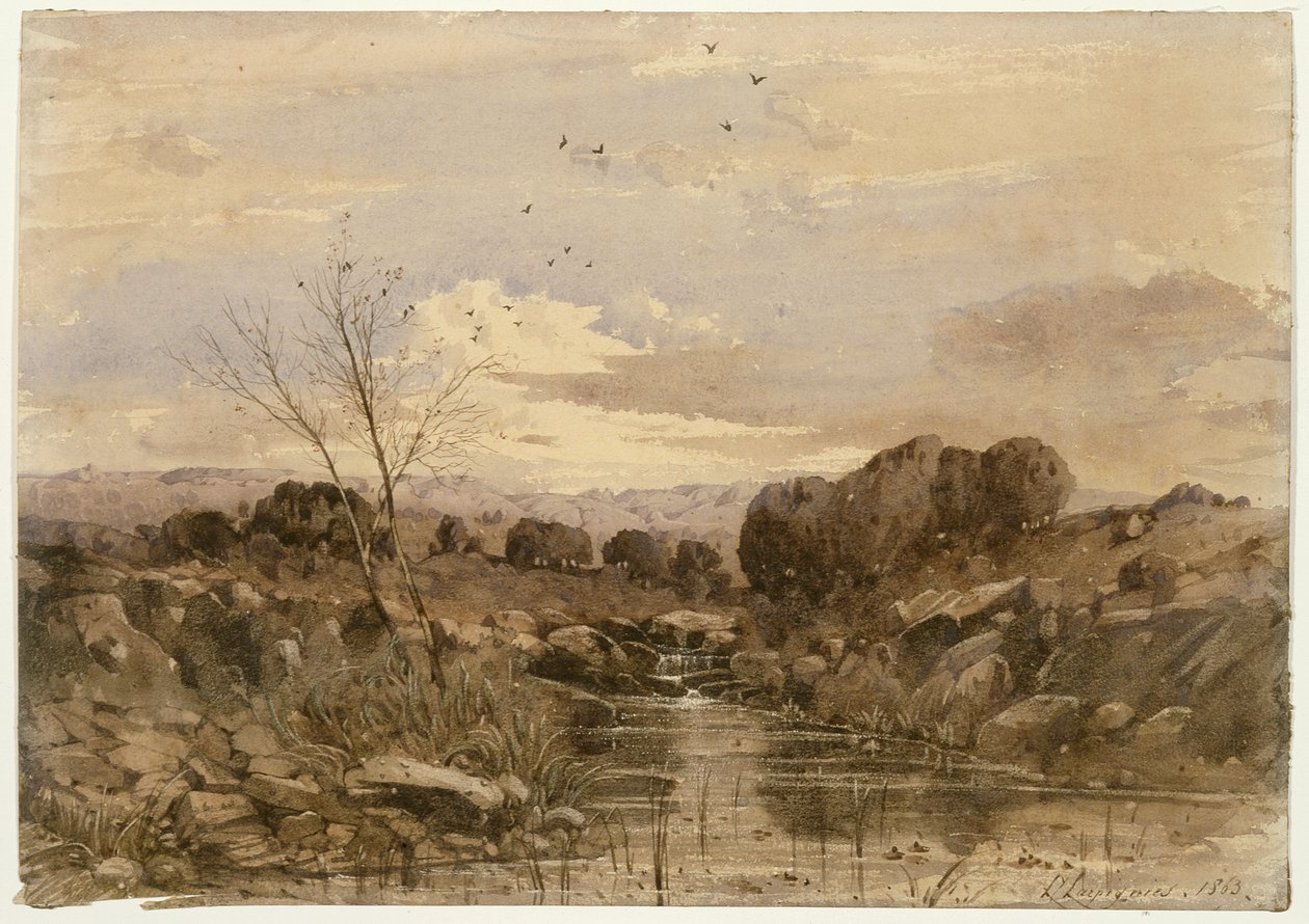 Landschaft mit Bach von Henri-Joseph Harpignies