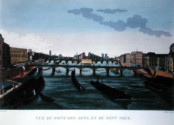 Die Pont des Arts und die Pont Neuf, ca. 1815-20 von Henri (after) Courvoisier Voisin
