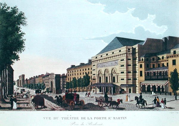 Das Théâtre de la Porte Saint-Martin, um 1815-20 von Henri (after) Courvoisier Voisin