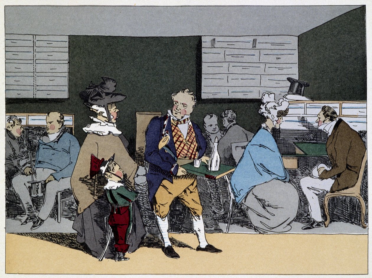 Ein Uhr: Besuche, Mittagessen, Einladungen zum Abendessen - in „Administrative mores“ von Henri Monnier von Henri Bonaventure Monnier
