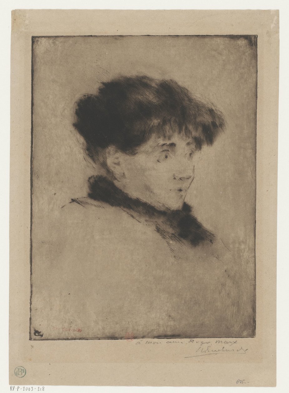 Porträt von Eva Gonzalès von Henri Charles Guérard (signed by artist)