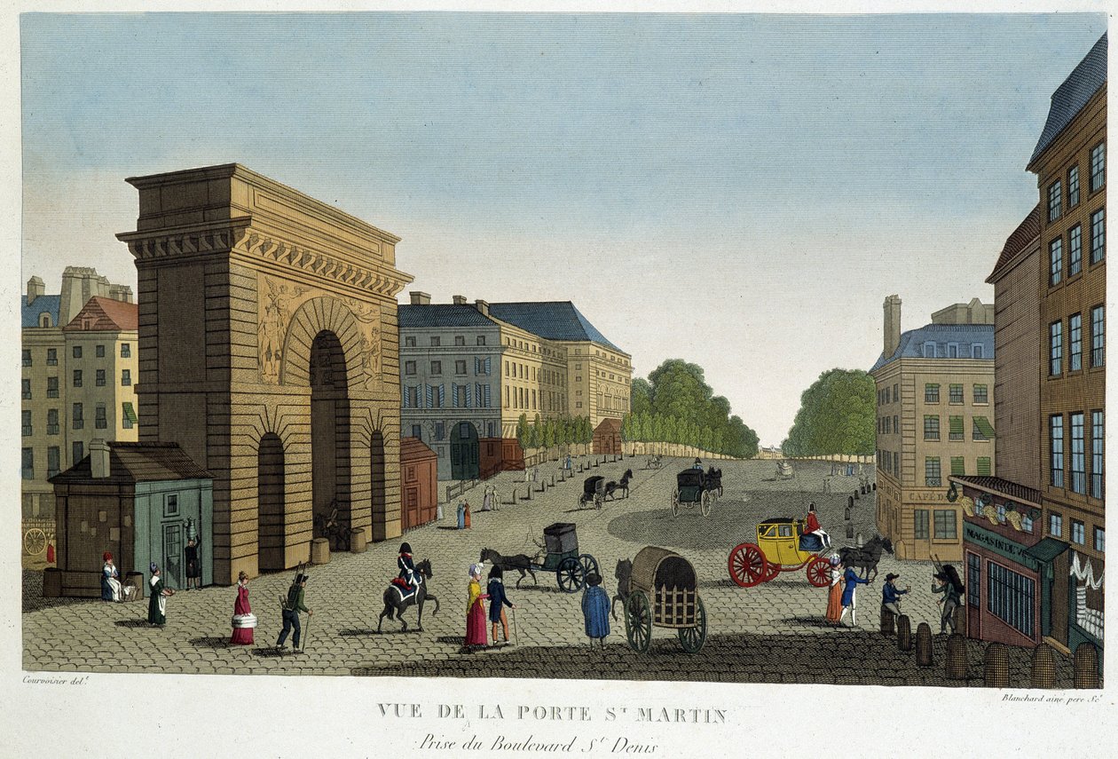 Vue de la Porte St Martin - in „Vues de Paris“ von Courvoisier von Henri Courvoisier Voisin