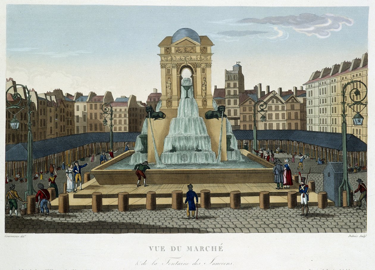 Der Brunnen der Unschuldigen, um 1820 - in „Vues de Paris“ von Courvoisier 1827 von Henri Courvoisier Voisin