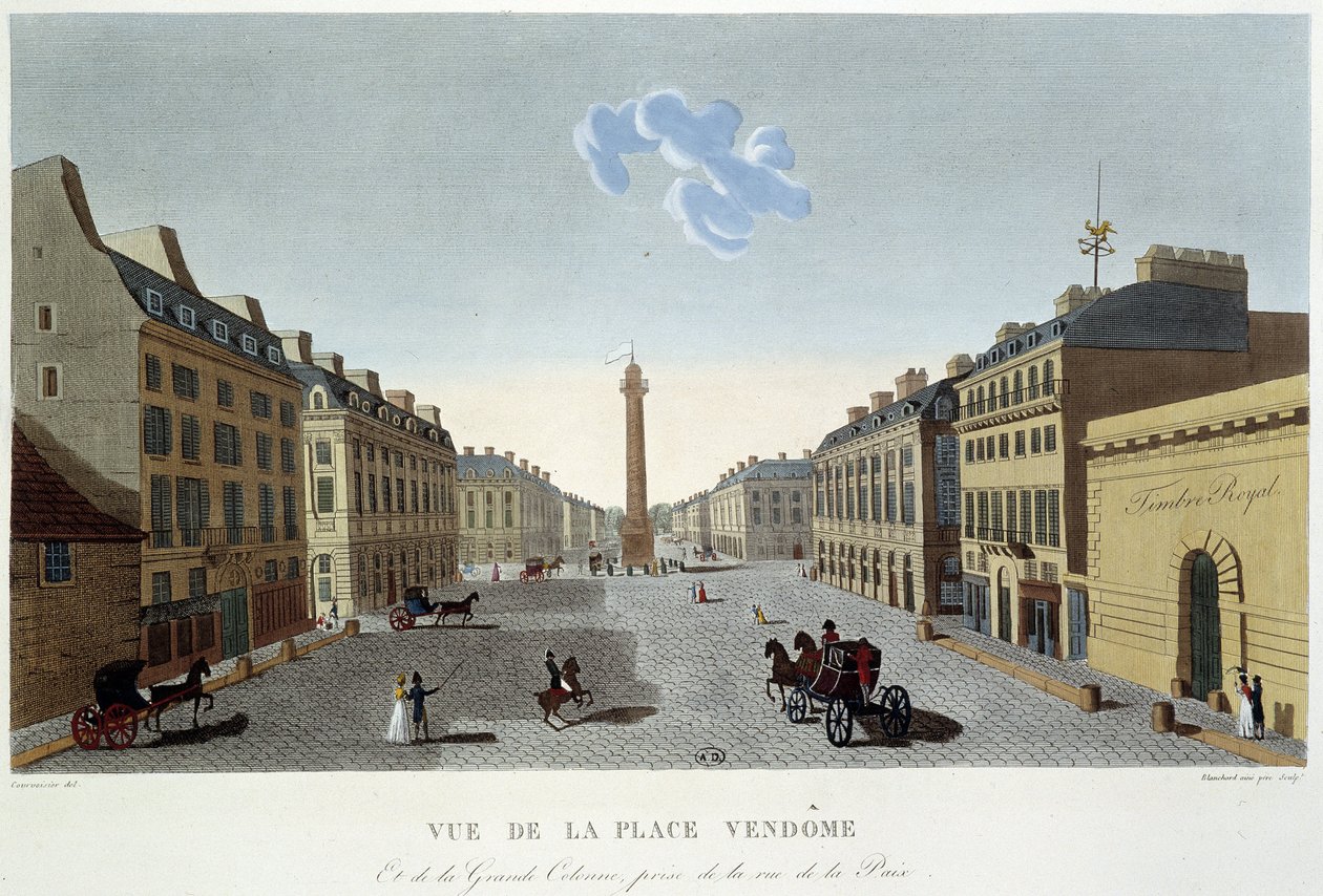 Place Vendôme, Ansicht der Rue de la Paix - Paris von Courvoisier von Henri Courvoisier Voisin