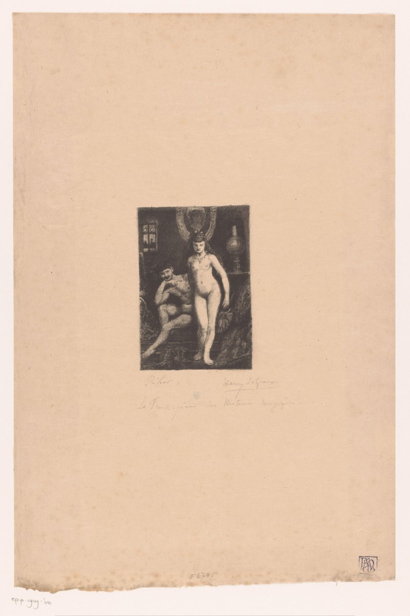 Stehende nackte Frau und sitzender nackter Mann von Henri De Groux (signed by artist)