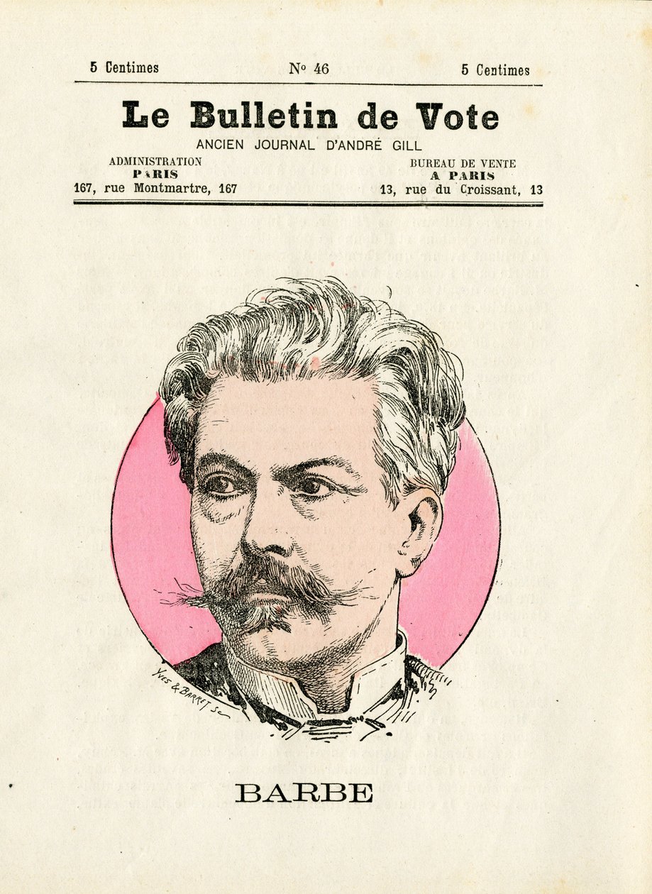 Ballot 2. Serie, Satirisch in Farben: Bart - Illustration von Henri Demare (1846-1888) von Henri Demare