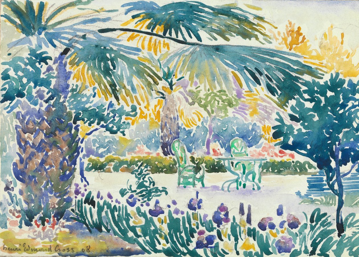 Garten des Malers in Saint Clair, 1908 von Henri Edmond Cross