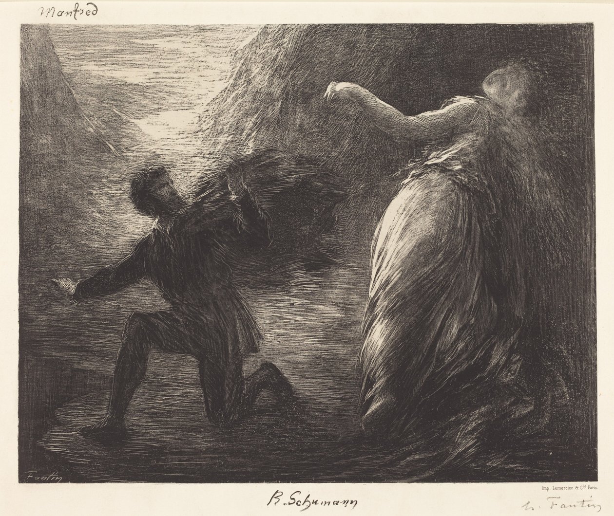 Manfred und Astarte (1. Platte) von Henri Fantin-Latour
