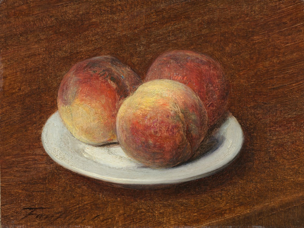 Drei Pfirsiche auf einem Teller von Henri Fantin-Latour