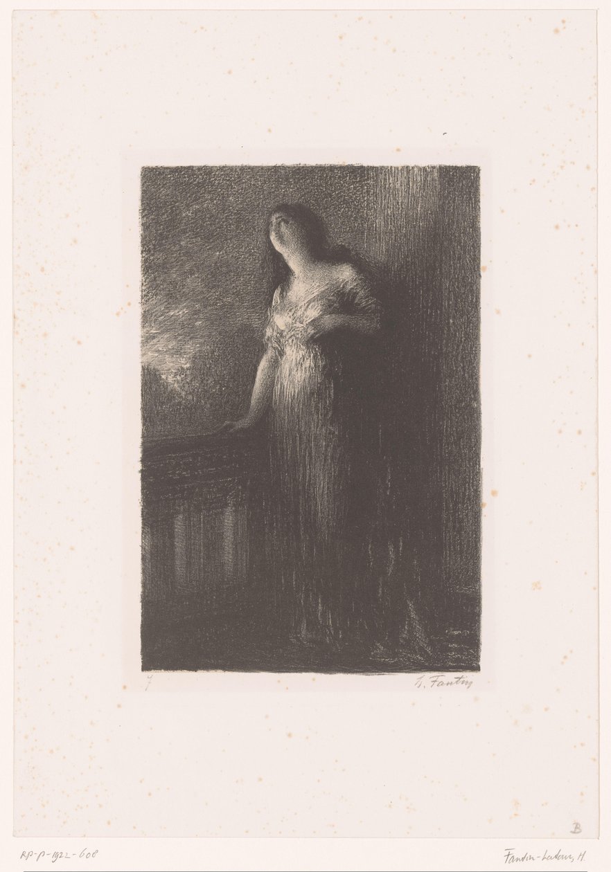 Julia steht nachts auf dem Balkon (Roméo et Juliette. Vertrauen in die Nacht, Leben und Werk von Hector Berlioz) von Ignace Henri Jean Fantin Latour