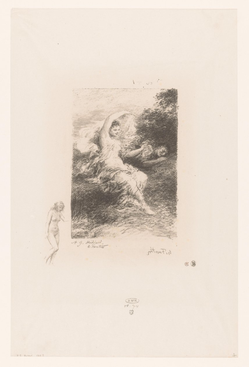 Lydé wacht bei ihrem schlafenden Geliebten von Ignace Henri Jean Fantin Latour