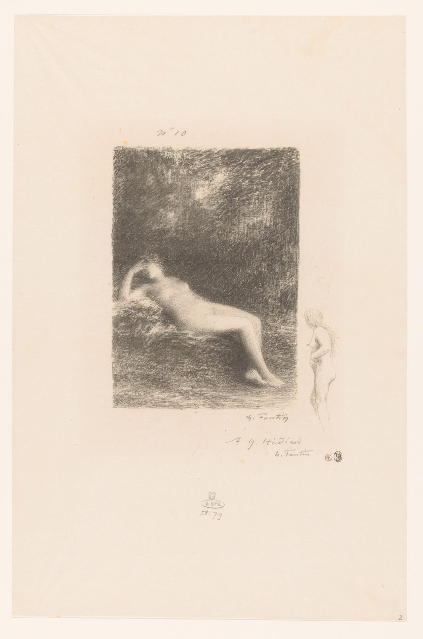 Schlafende Wassernymphe von Ignace Henri Jean Fantin Latour