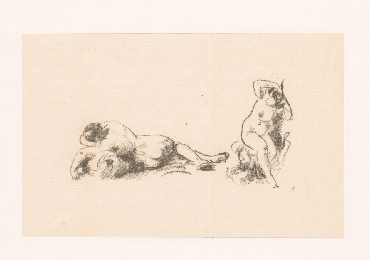 Studienblatt mit zwei nackten Frauen von Ignace Henri Jean Fantin Latour