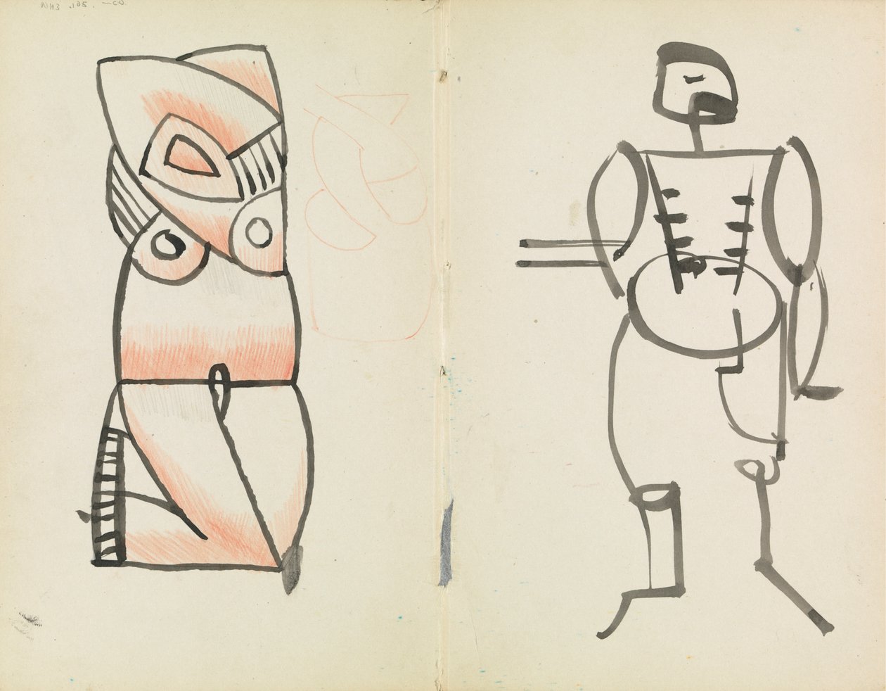Kauernde Frau und stehender Mann von Henri Gaudier Brzeska