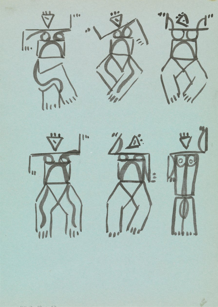 Sechs Studien von tanzenden Figuren von Henri Gaudier Brzeska