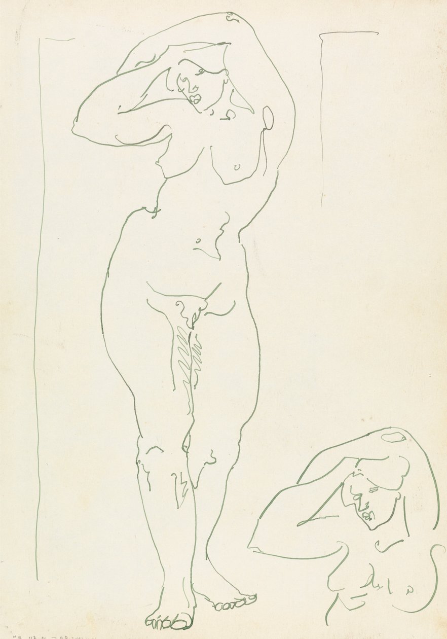 Zwei Studien einer weiblichen Figur von Henri Gaudier Brzeska