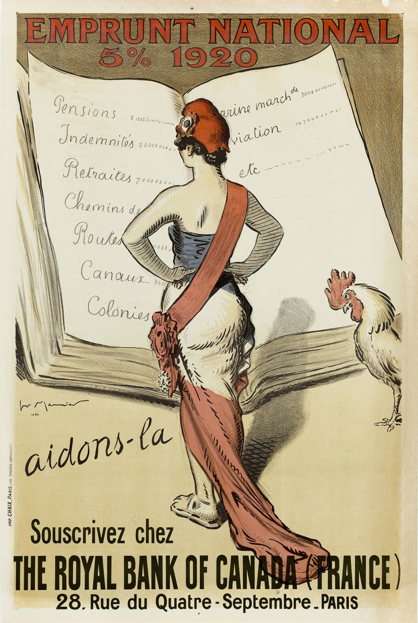 Souscrivez bei der Royal Bank of Canada France, 1920 von Henri Georges Meunier