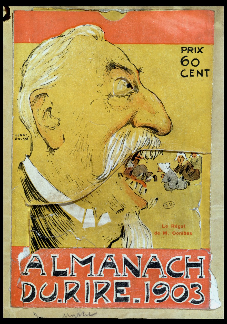 Karikatur von Justin-Louis-Emile Combes (1835-1921), der die Kleriker isst, Titelbild von 