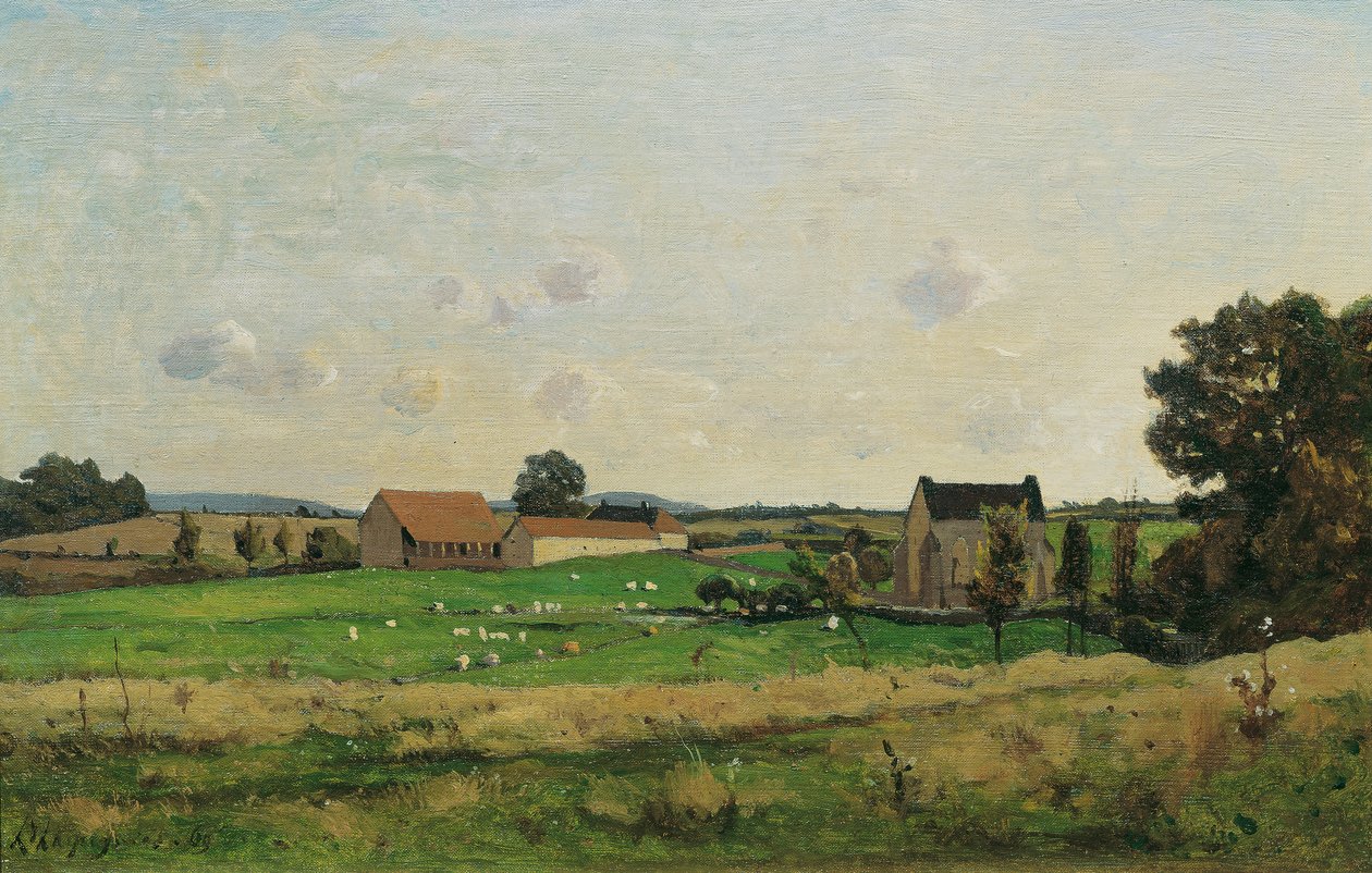 Das Landgut von Saulce (Dept. Gonne) von Henri Joseph Harpignies