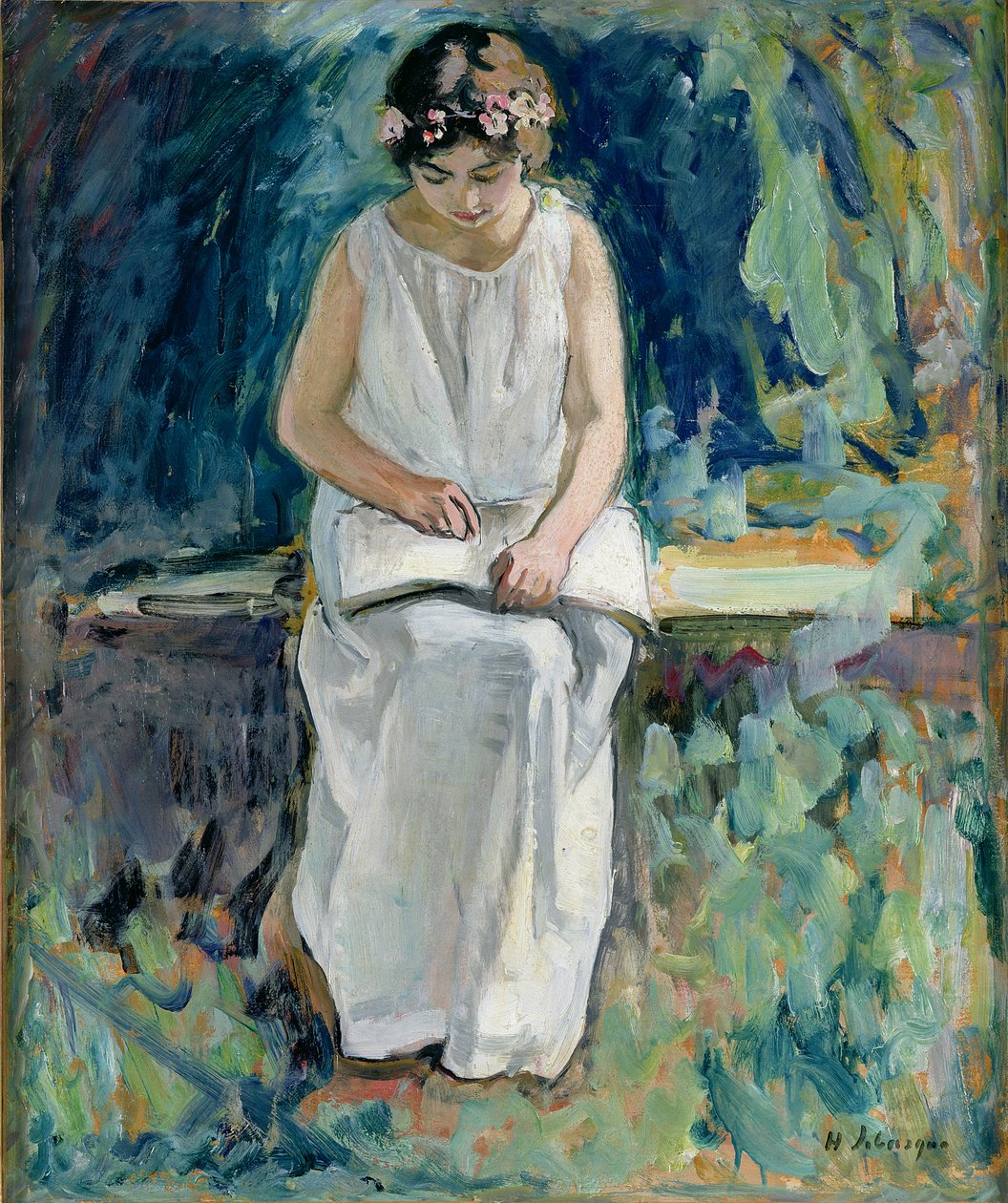 Mädchen beim Lesen von Henri Lebasque