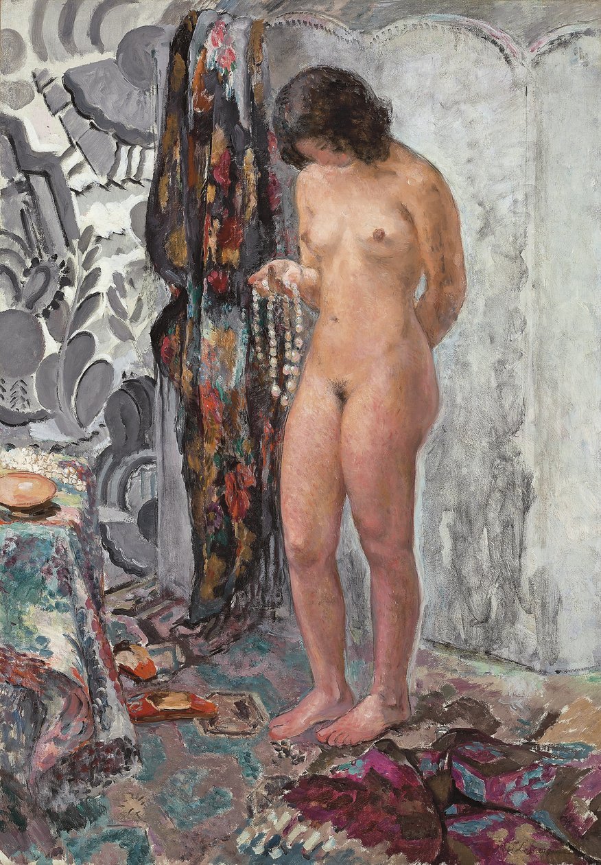 Stehender Akt mit Halskette, ca. 1923 von Henri Lebasque