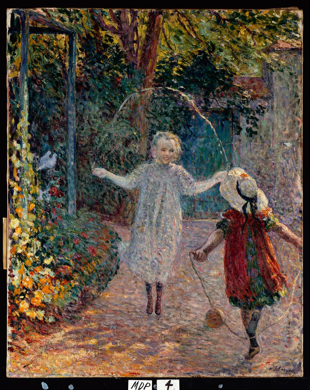 Junge Mädchen spielen im Garten, 1899 von Henri Lebasque