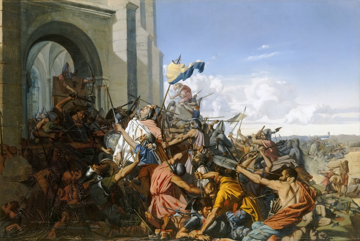 Tod von Robert le Fort in der Schlacht von Brissarthe, 866 von Henri Lehmann