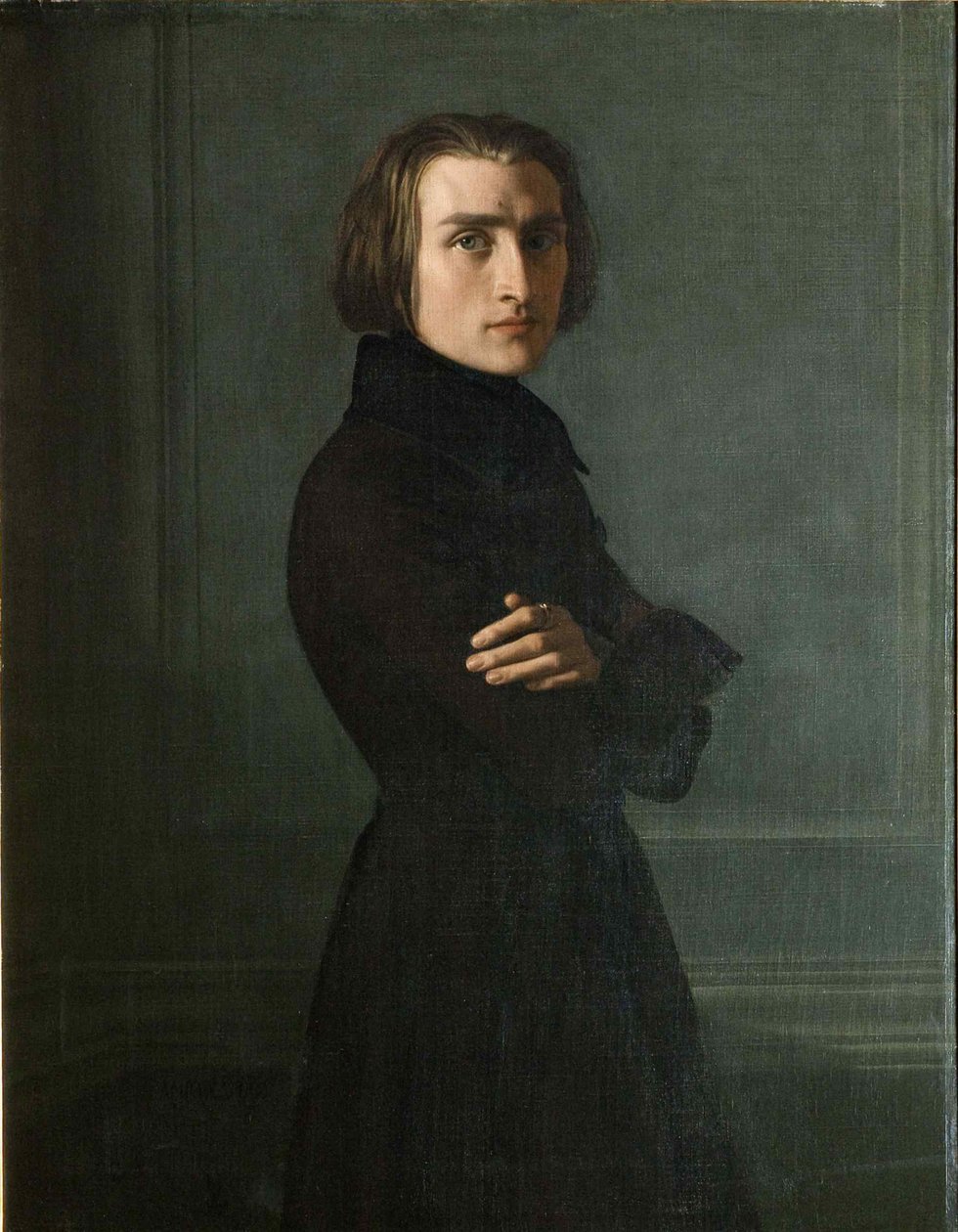 Porträt des Komponisten Franz Liszt, 1811-1886 (1839) von Henri Lehmann
