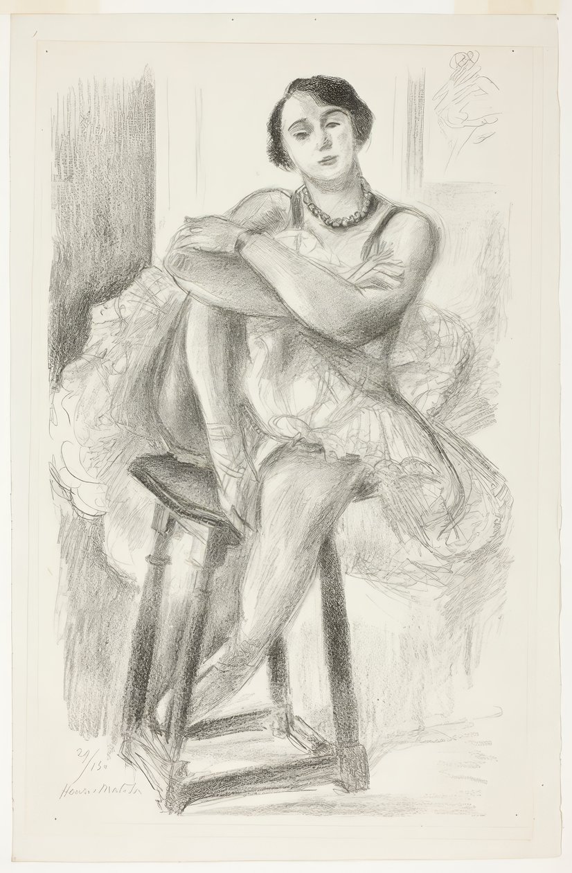 Tänzerin auf einem Hocker, aus Zehn Tänzer von Henri Matisse