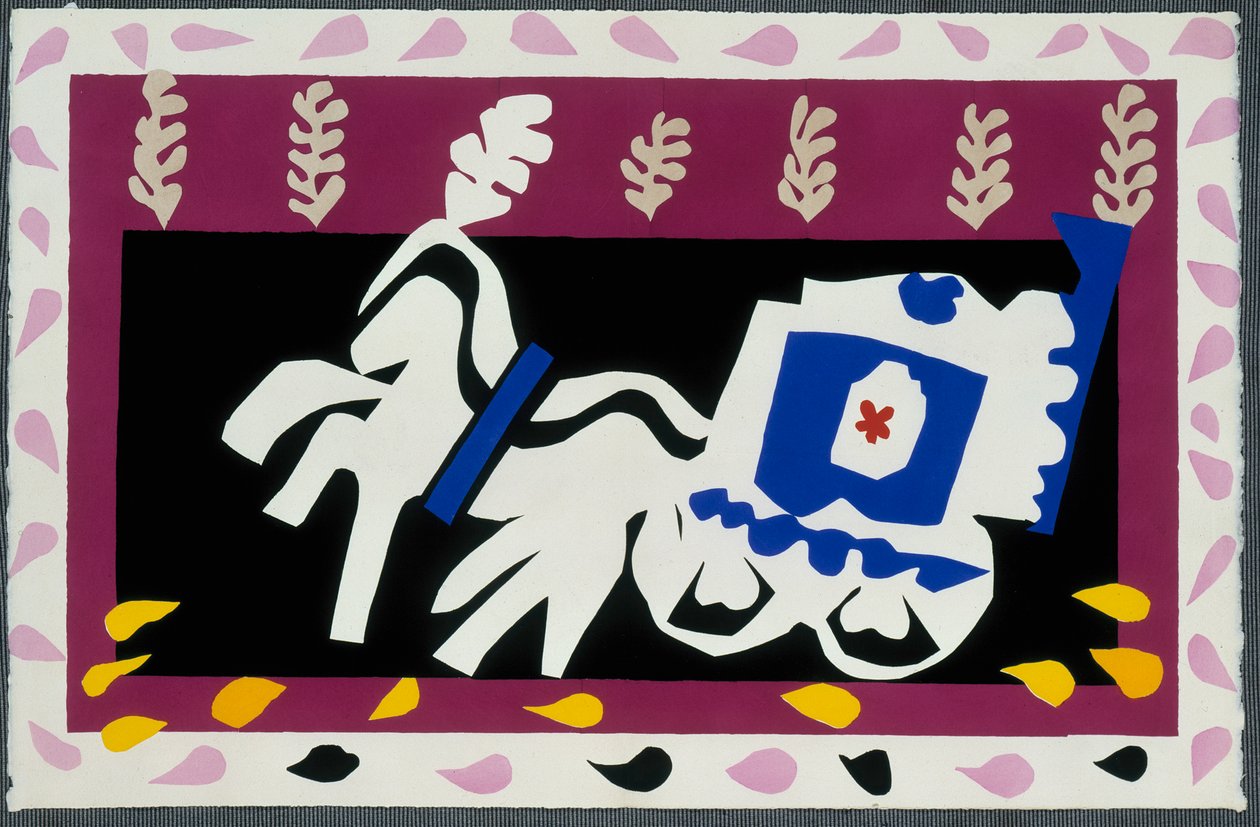 Das Begräbnis des Pierrot. Aus „Jazz“. Tafel X. S. 70/71 von Henri Matisse