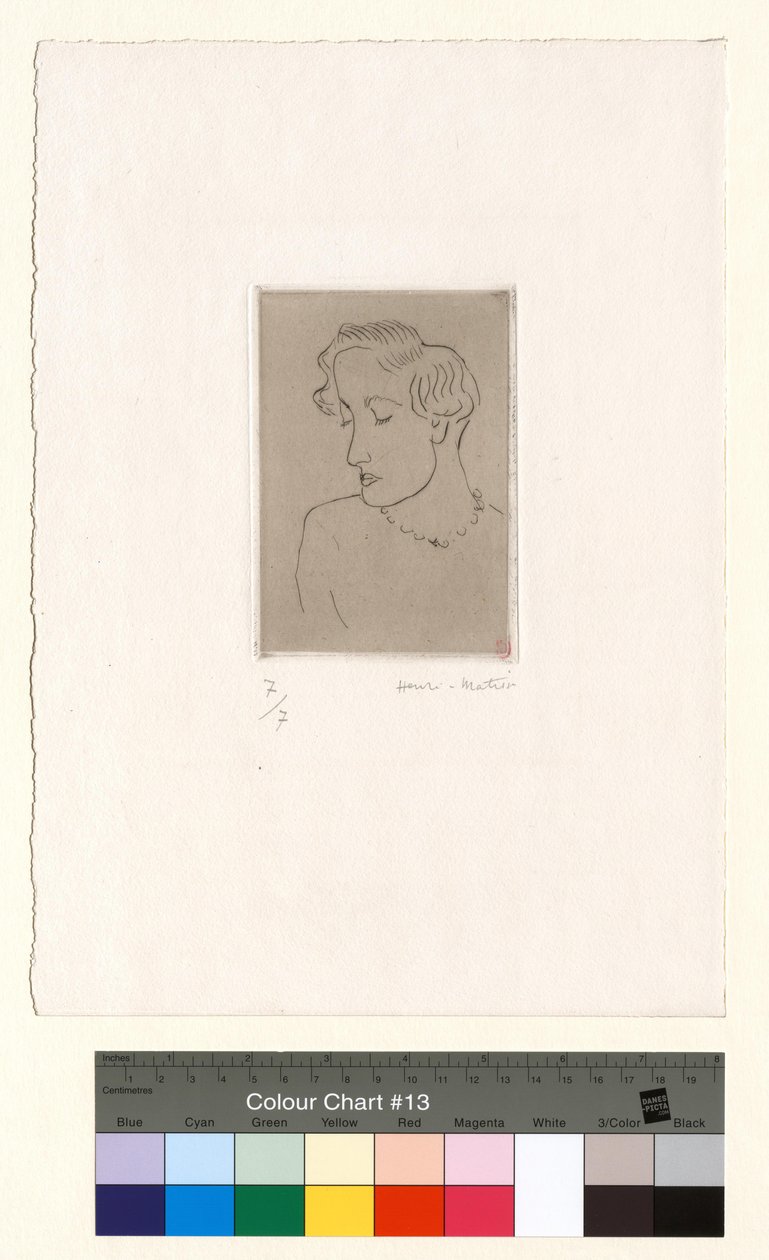 Frau mit gesenktem Blick, 3/4 nach links von Henri Matisse