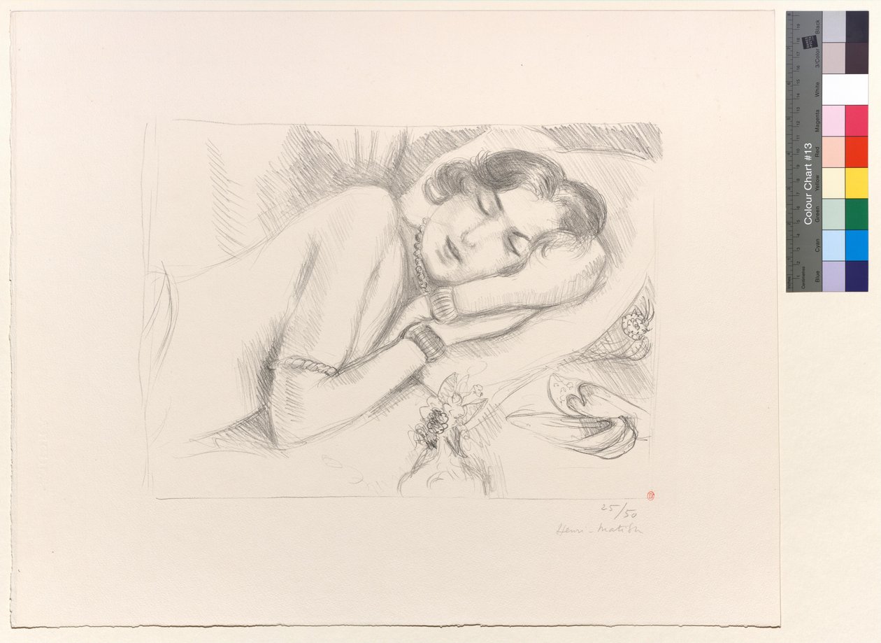 Schlafende Gestalt mit Pantoffeln von Henri Matisse