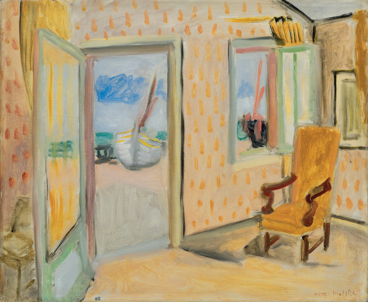 Innenraum, Offene Tür, um 1920-1921 von Henri Matisse