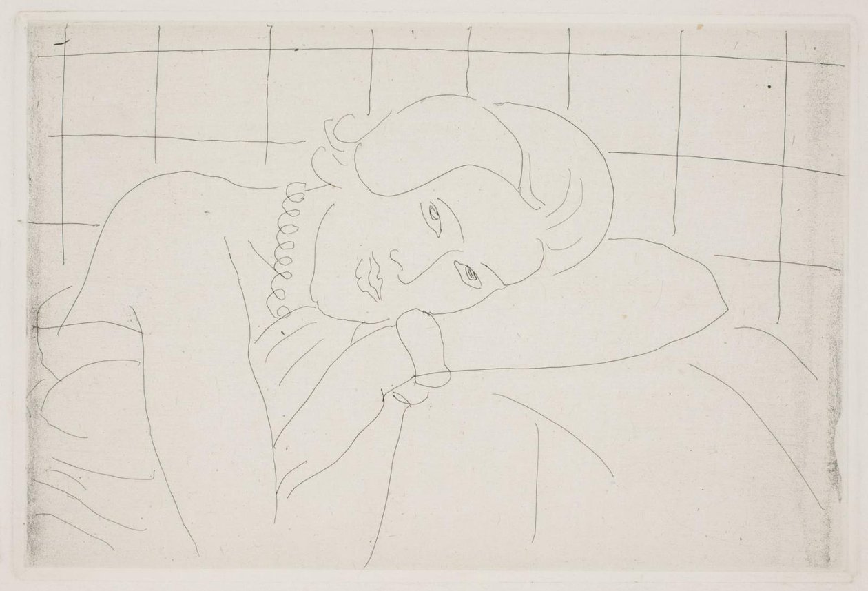 Frau, die den Kopf auf den Arm legt. Halbfigur von Henri Matisse