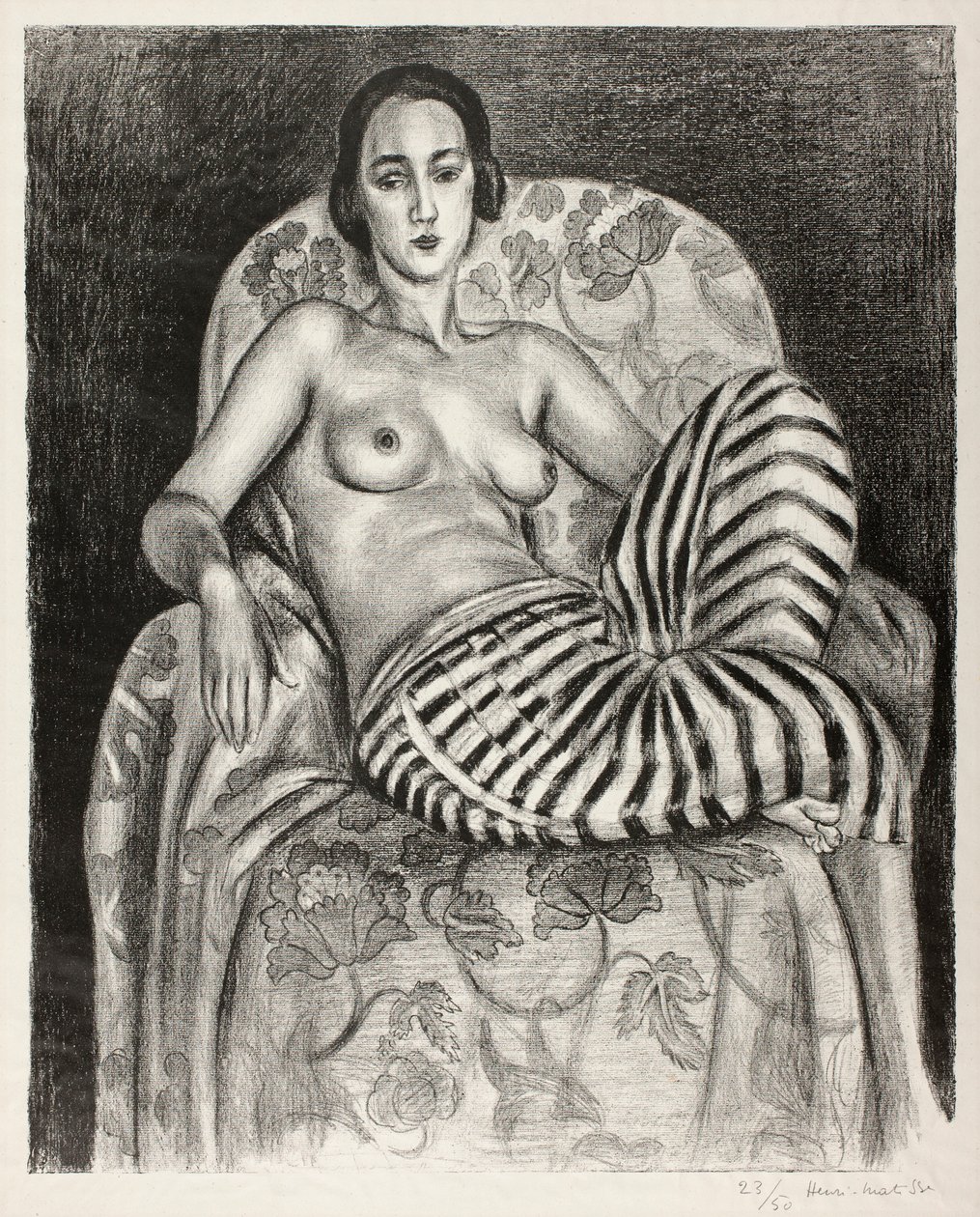 Große Odaliske in gestreiften Pantalons von Henri Matisse