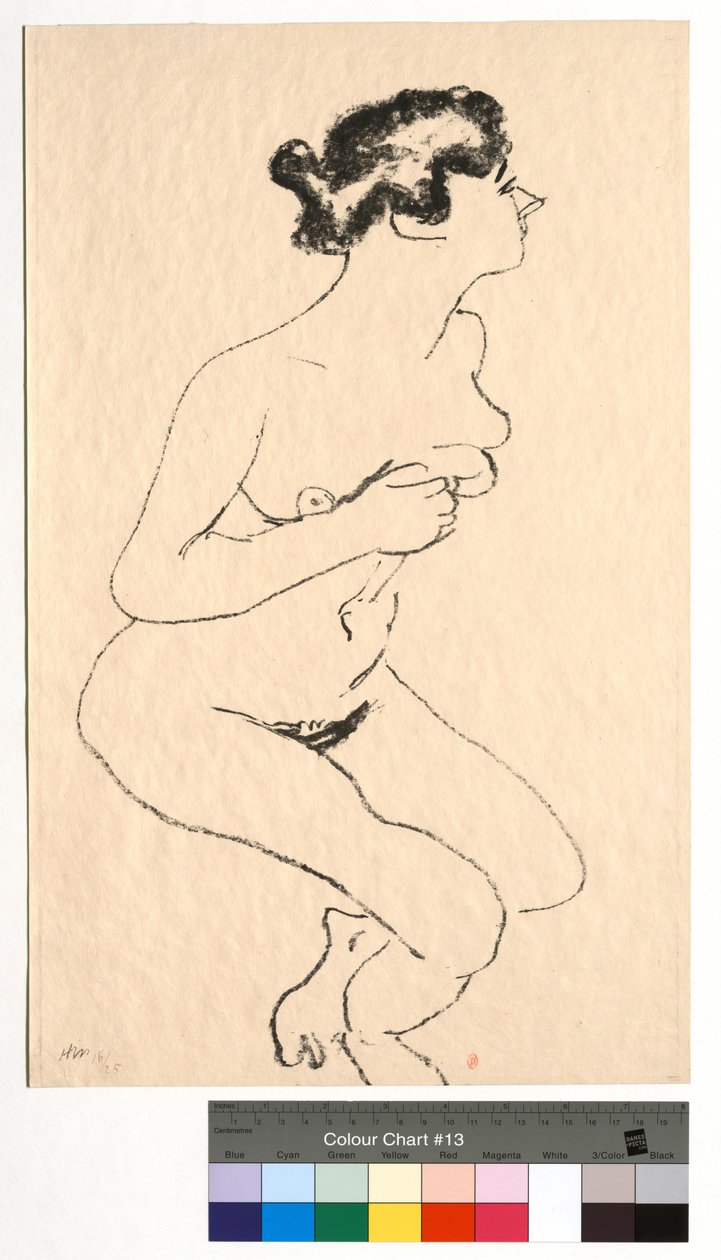 Kauernder Akt, Profil mit schwarzem Haar von Henri Matisse