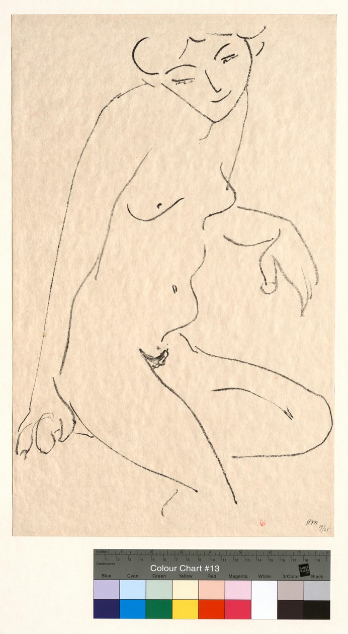 Akt im Dreiviertelprofil, der Kopf geneigt von Henri Matisse