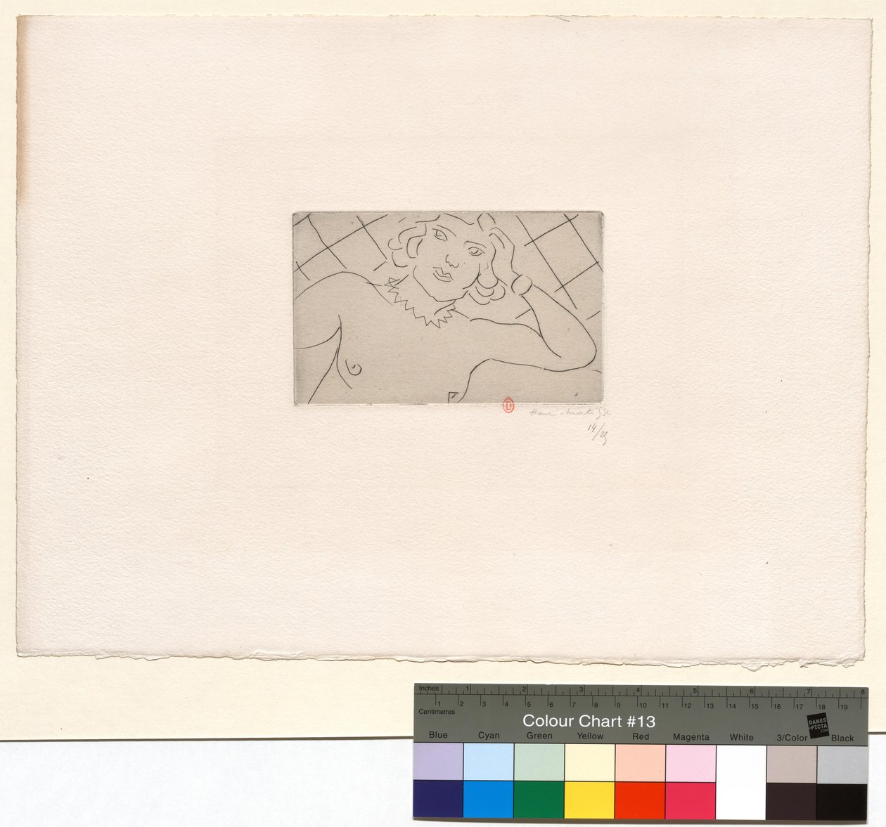 Torso, Hintergrund mit Rauten von Henri Matisse