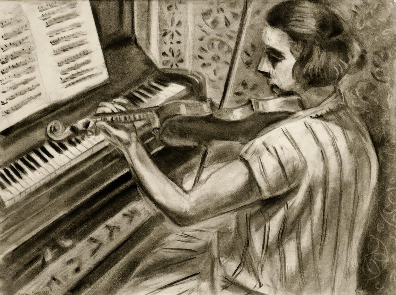 Eine junge Geigerin vor einem Klavier von Henri Matisse