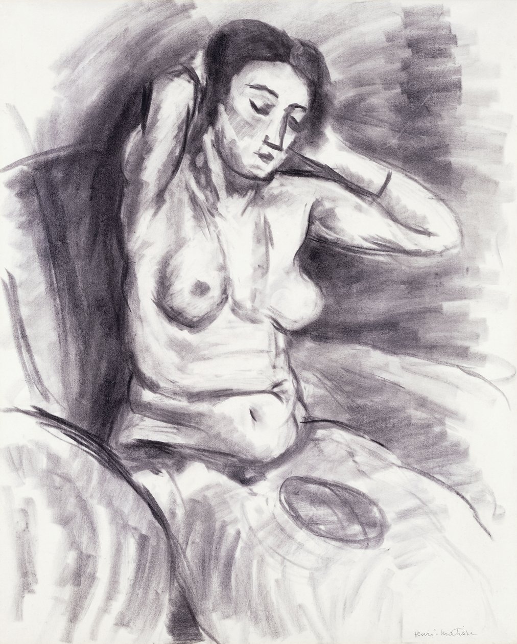Frau frisiert ihr Haar neu von Henri Matisse