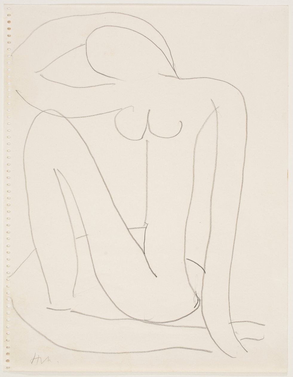 Frau sitzt mit Arm auf dem Kopf von Henri Matisse