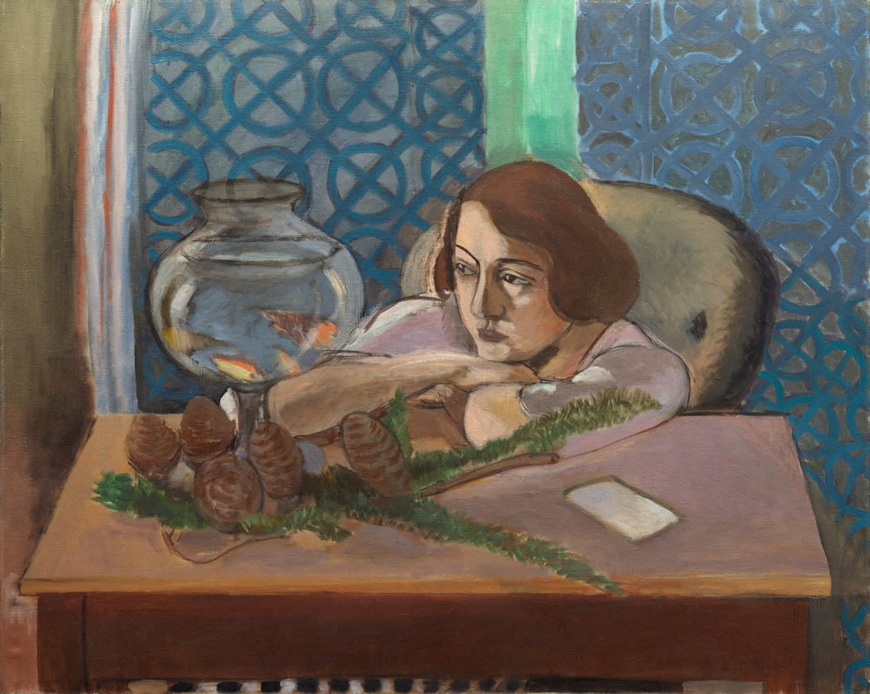 Frau vor einem Aquarium von Henri Matisse