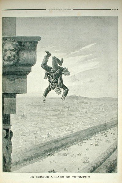 Ein Selbstmord am Arc de Triomphe, aus Le Petit Journal, 8. Mai 1898 von Henri Meyer