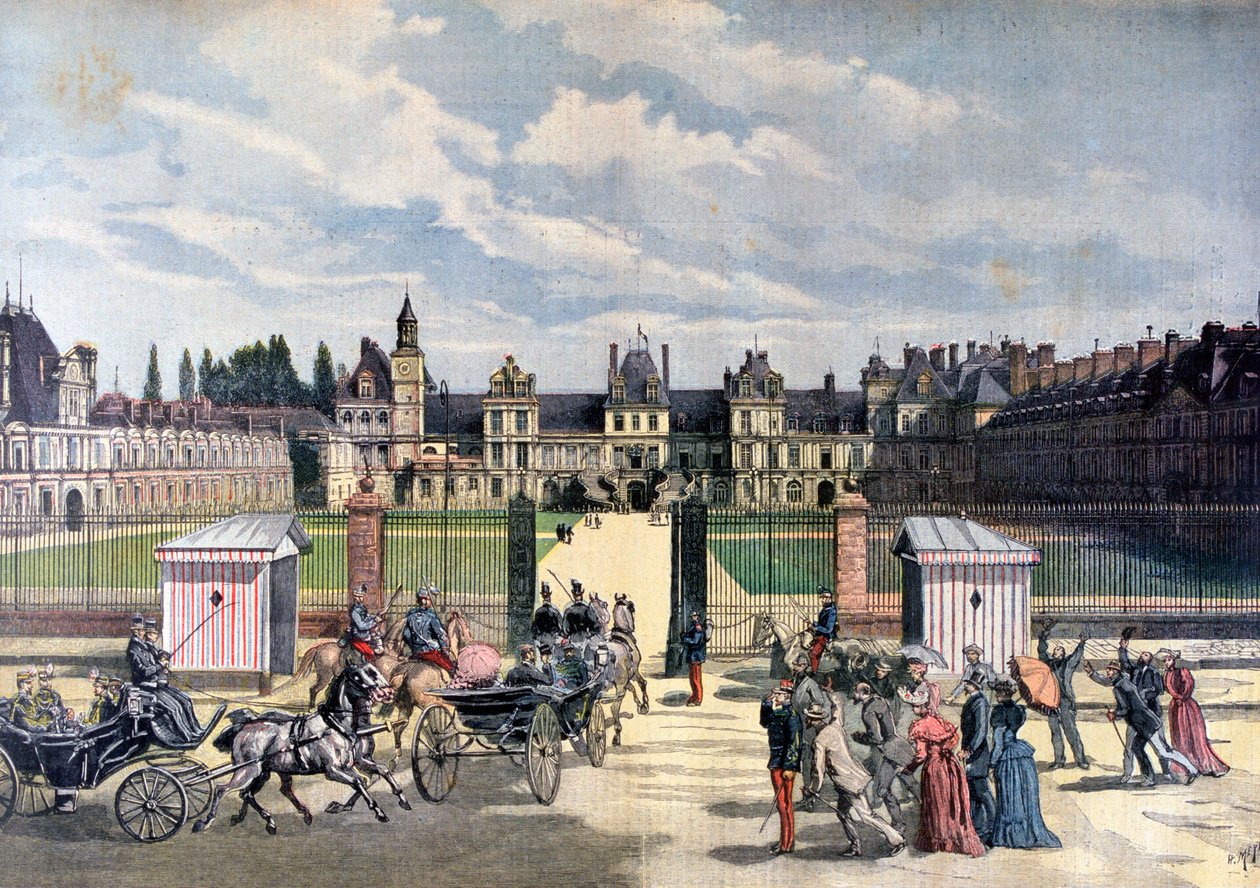 Ankunft des Präsidenten der Republik, Schloss Fontainebleau, 1892 von Henri Meyer
