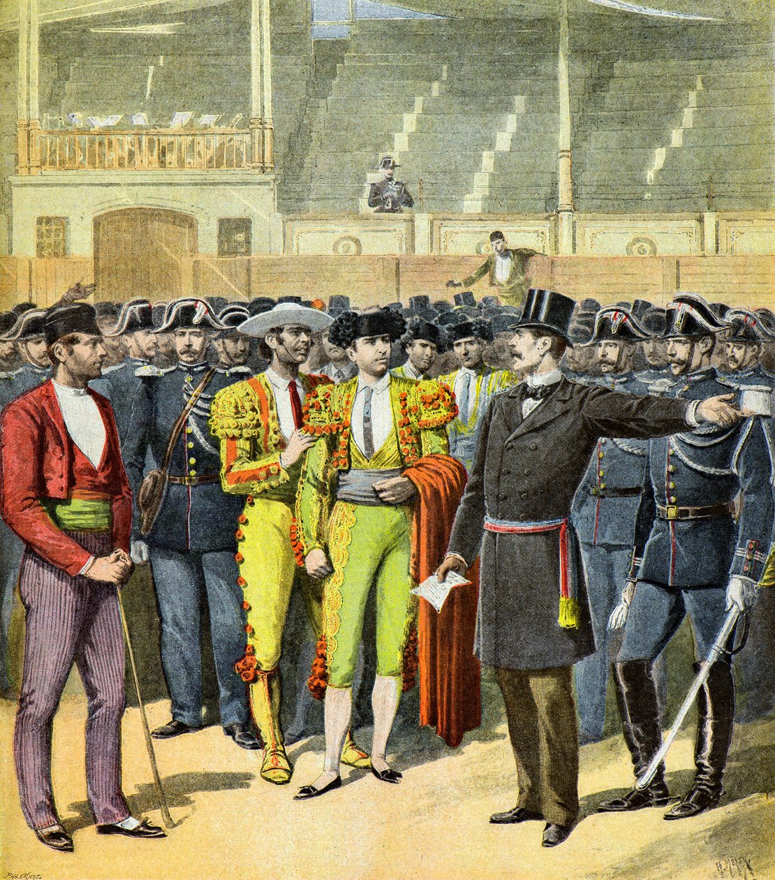 Stierkampfverbot im Süden Frankreichs, 1895 (Illustration) von Henri Meyer