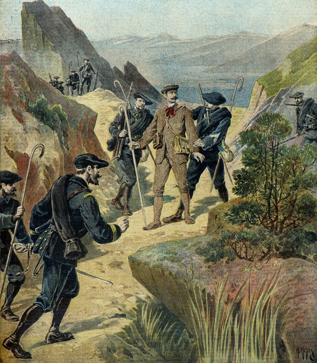 Kapitän Vittorio Ravelli als Spion verhaftet von Henri Meyer