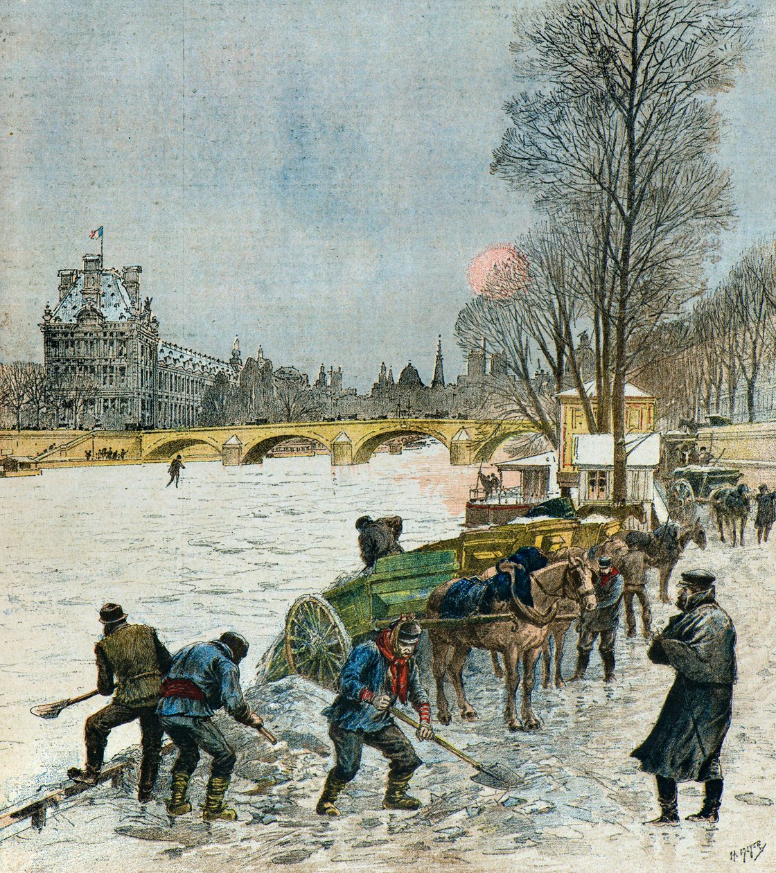 Kältewelle über Paris von Henri Meyer