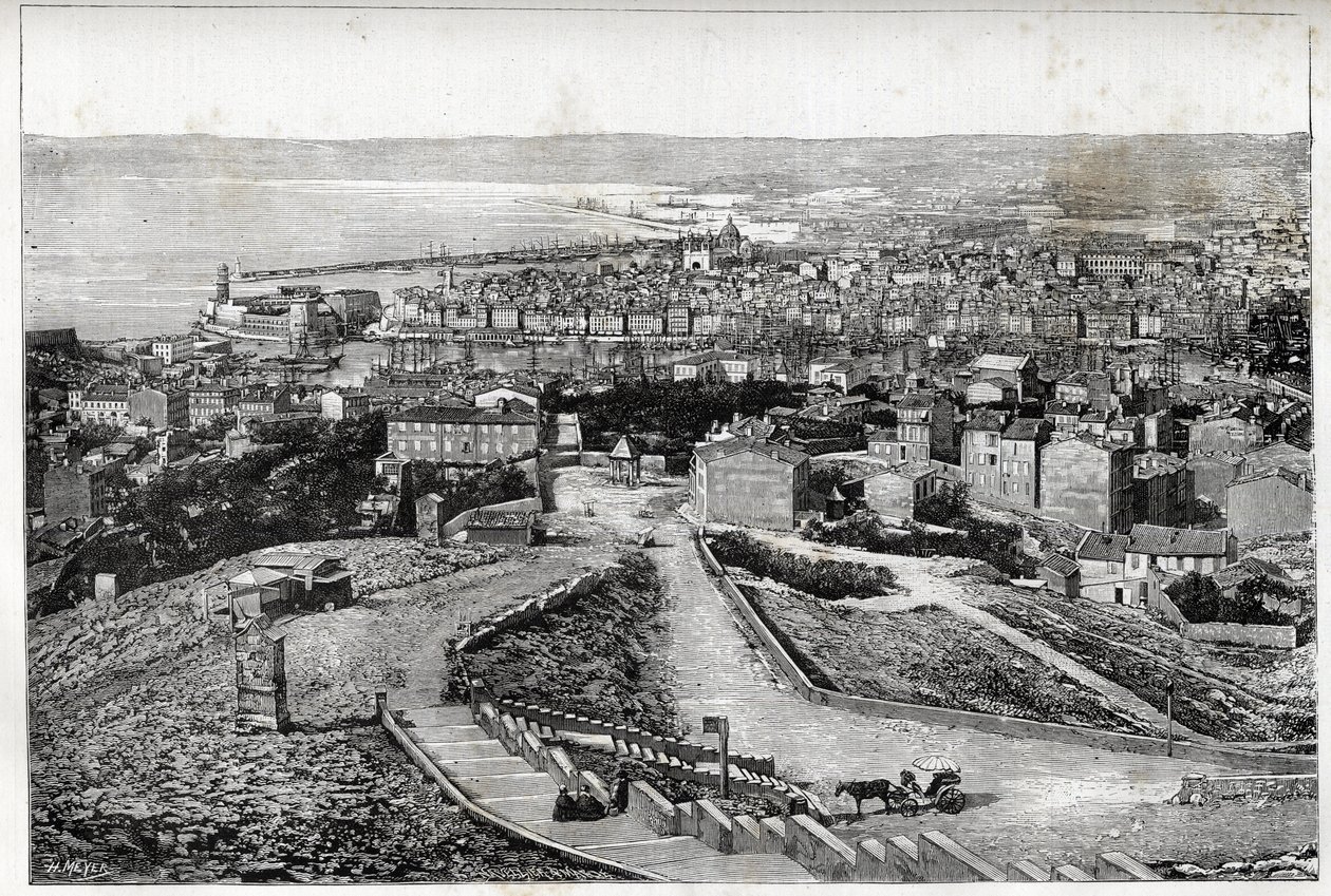 Marseille im Jahr 1894 - Zeichnung von Henri Meyer von Henri Meyer