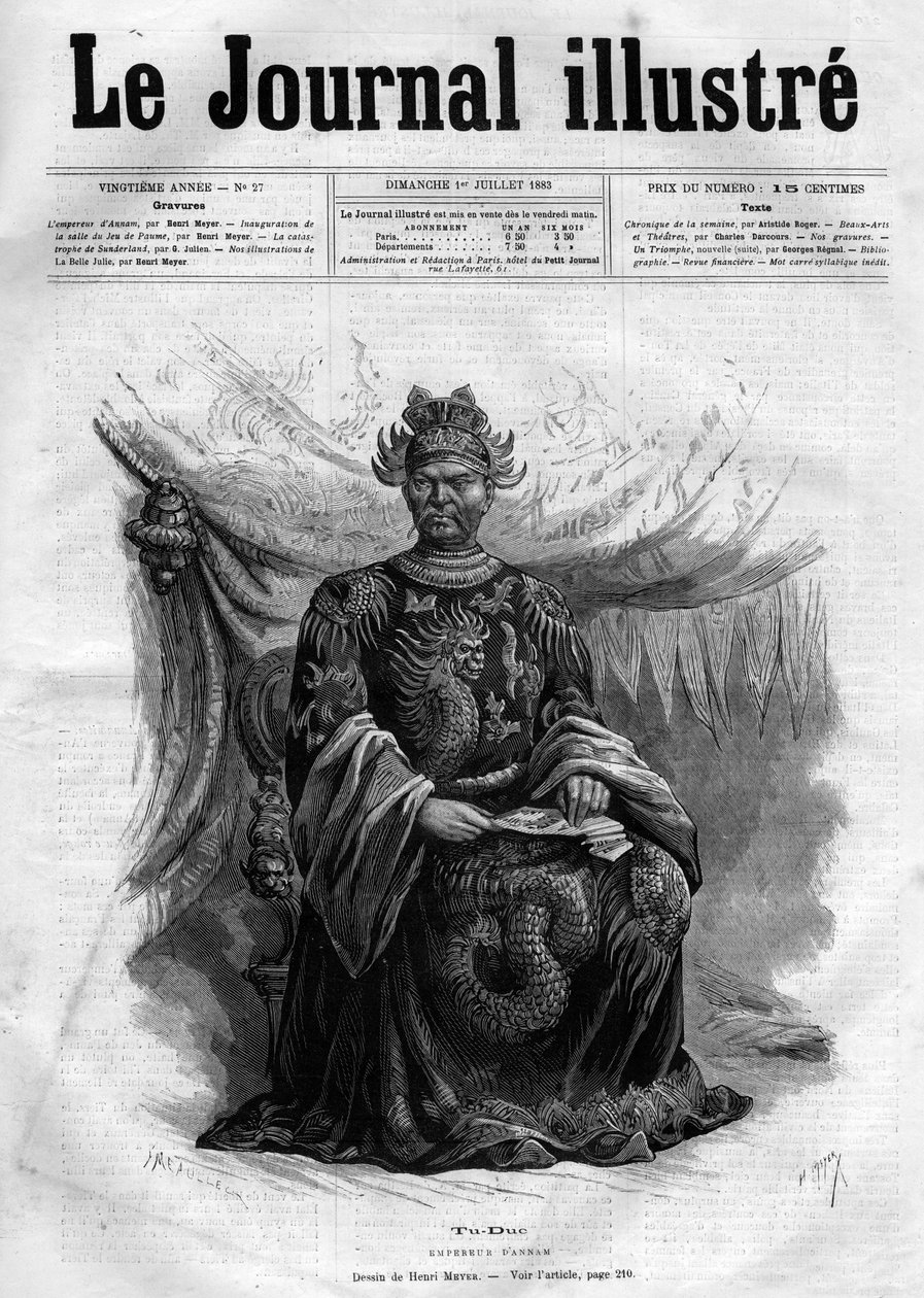Porträt von Tu-Duc (Tu Duc) (1830-1883) Kaiser von Annam (1848-1883) - Titelblatt von 