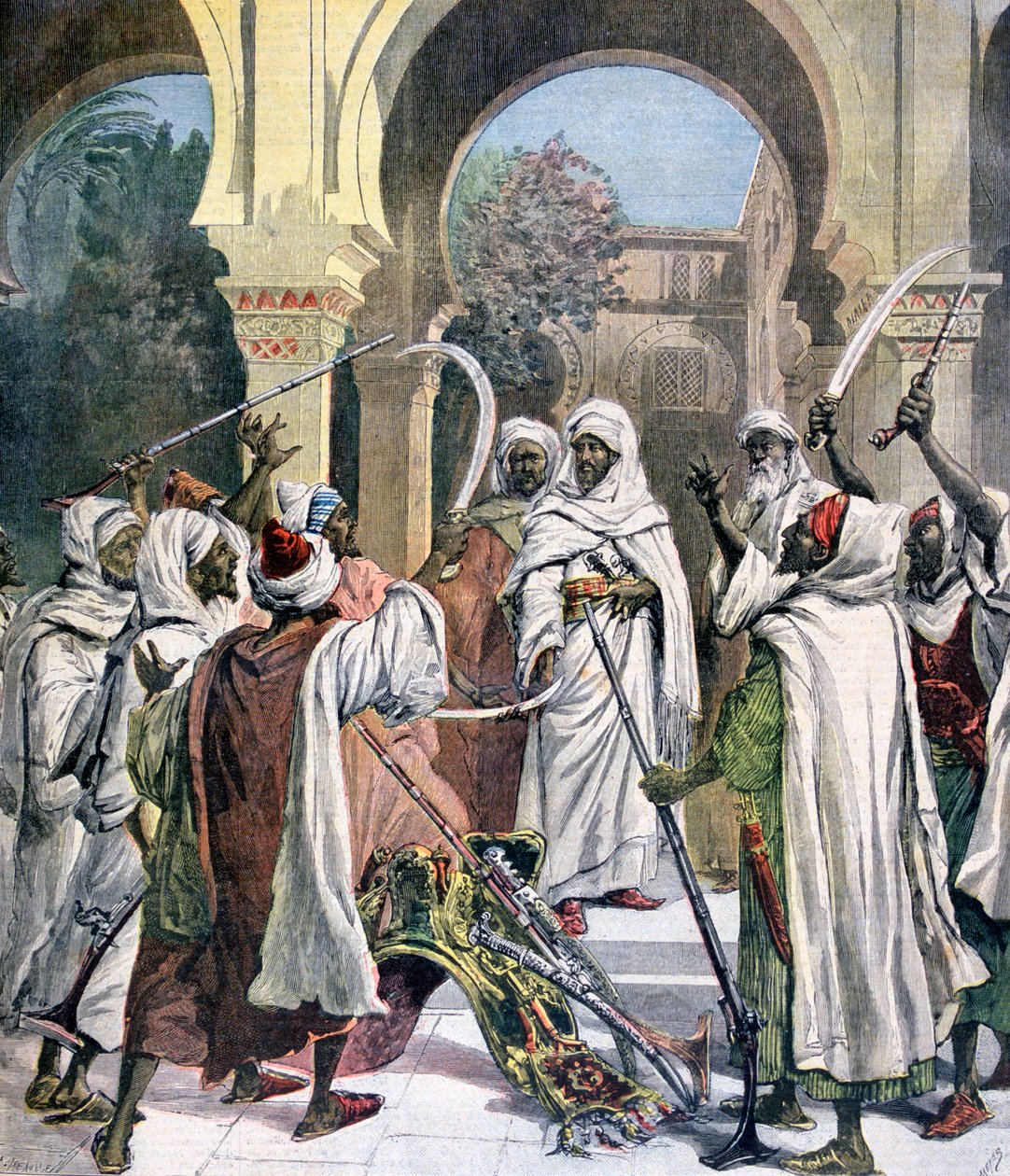 Die Stammeshäuptlinge schwören dem Sultan von Marokko Treue, 1892 von Henri Meyer